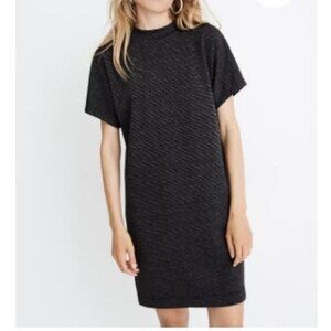 NWT Madewell Mockneck Tee Dress in Glen Plaid SIze XS
